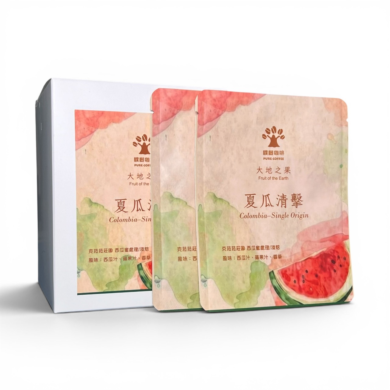 樸樹咖啡 萬華店 大地之果-夏瓜清擊 哥倫比亞 克拉拉莊園 西瓜蜜處理/淺焙 掛耳包(10入盒裝)